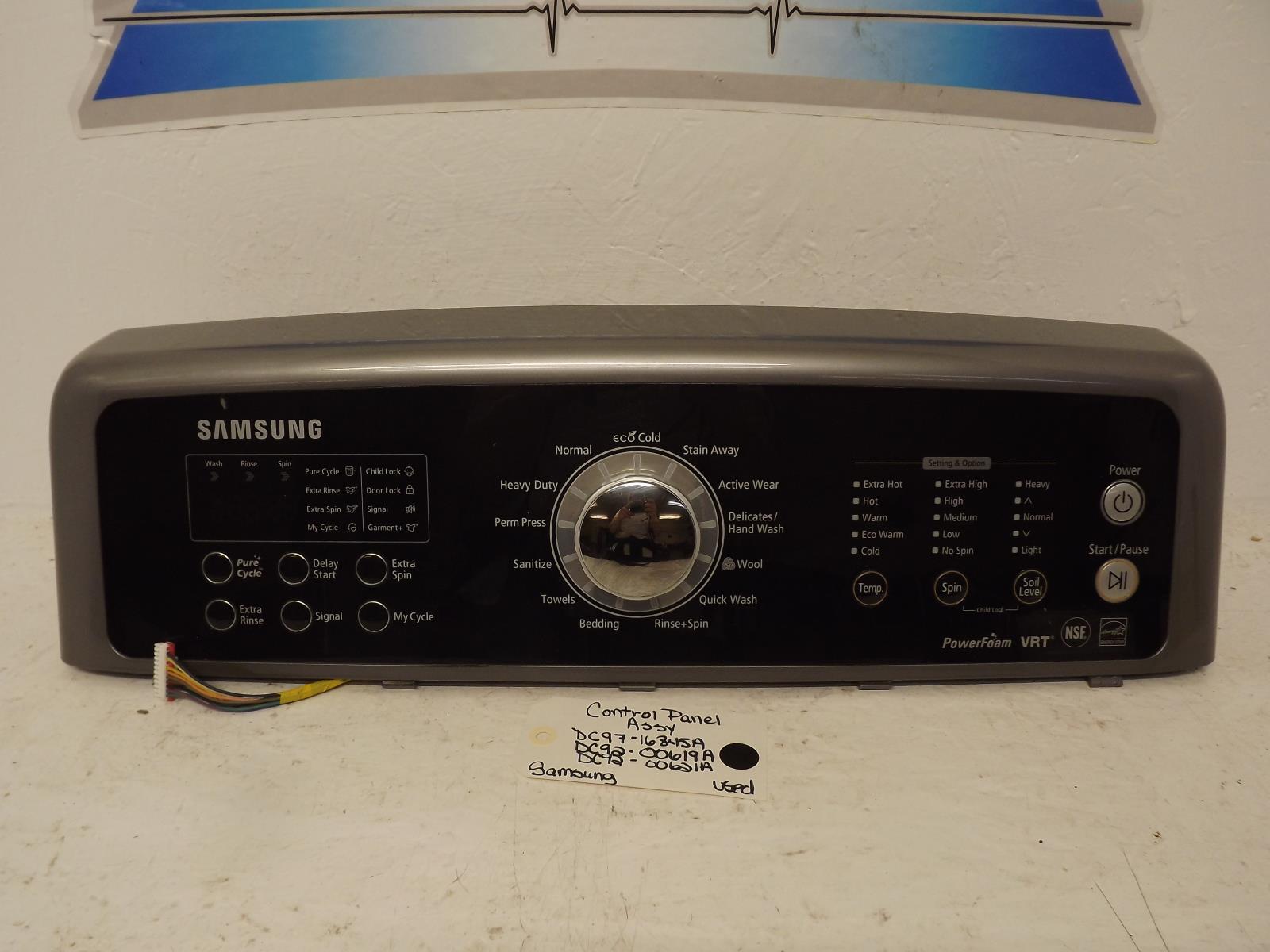 Samsung Washer DC97-16845A DC92-00619A DC92-00621A Control Panel Assy Used Samsung Washer DC97-16845A DC92-00619A DC92-00621A Control Panel Assy Used